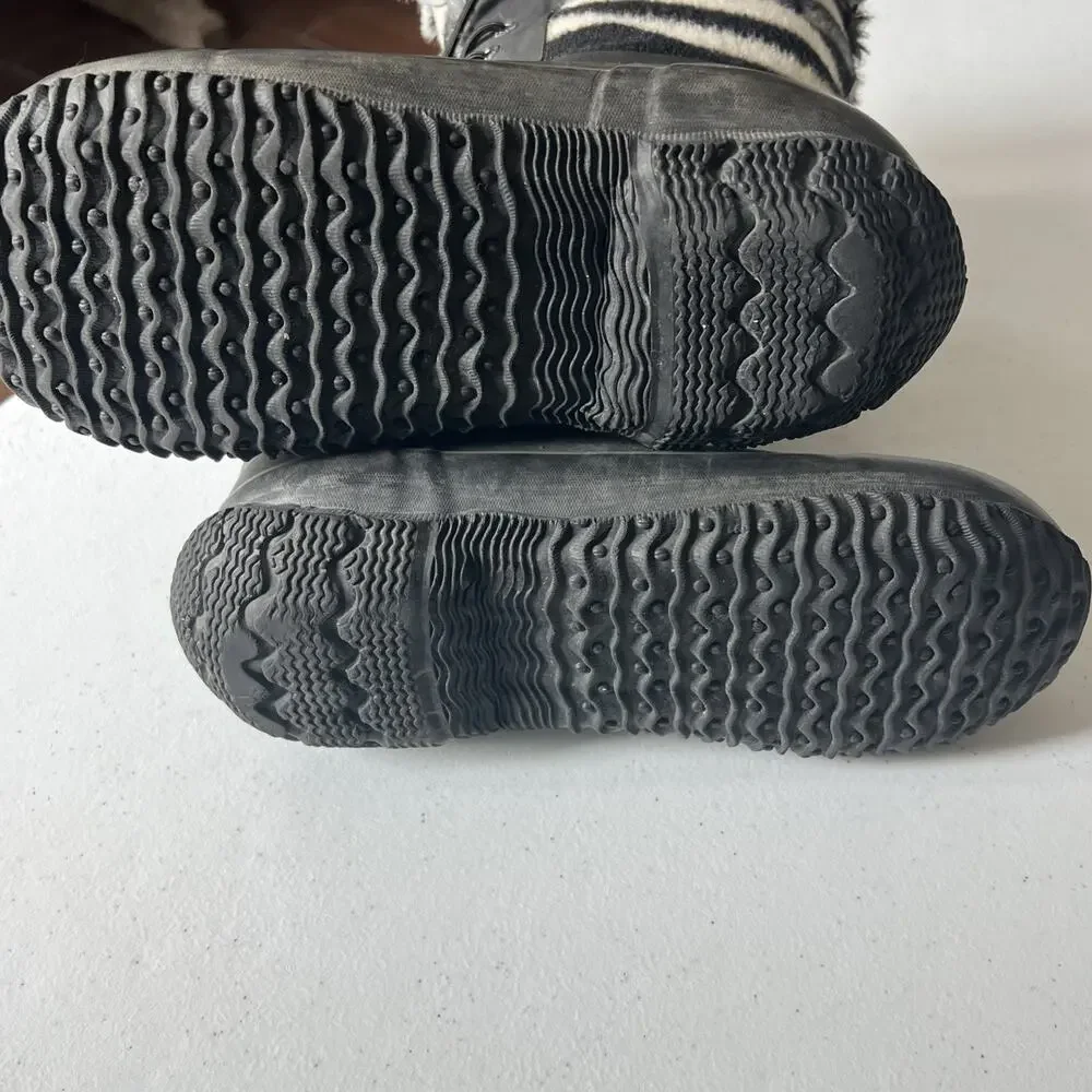 Bogs Arcata Stripe Black Waterproof Wool-Blend Winter Boots kids 6 Rated to -40.